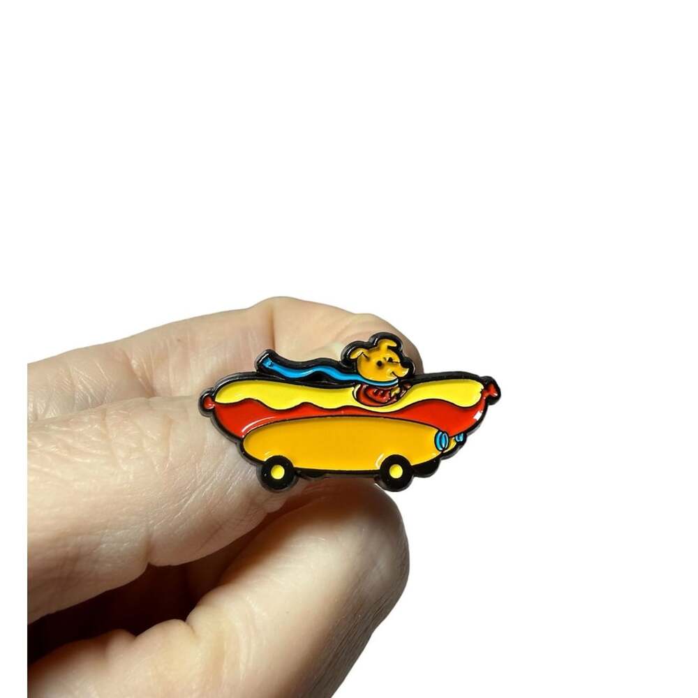 Richard Scarry Hotdog Car Enamel Pin/badge